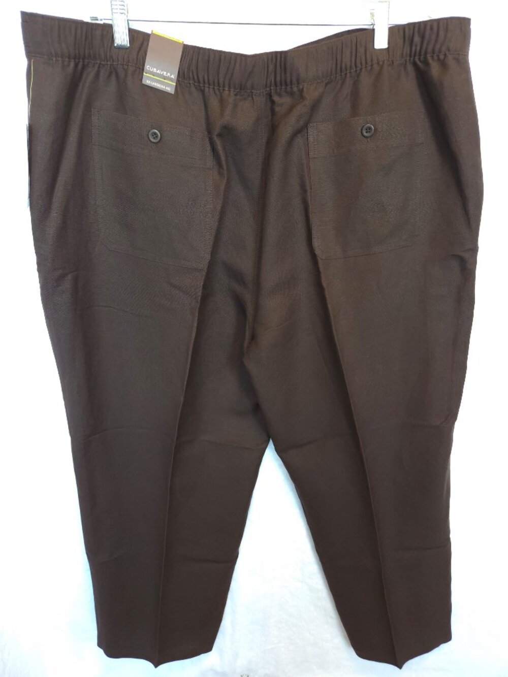 NWT Cubavera Men’s Chocolate Brown Linen Blend Drawstring Pants - XXL (44-46) - Picture 3 of 14